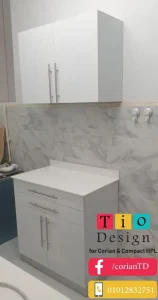 تصميم كاونتر توب مطبخ كوريان أبيض في العجوزة