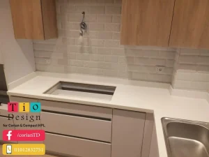 تشطيب كاونتر توب مطبخ كوريان بدون فواصل